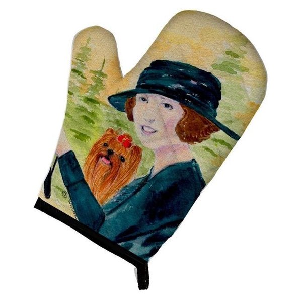 Carolines Treasures Carolines Treasures SS8550OVMT Lady driving with Her Yorkie Oven Mitt SS8550OVMT